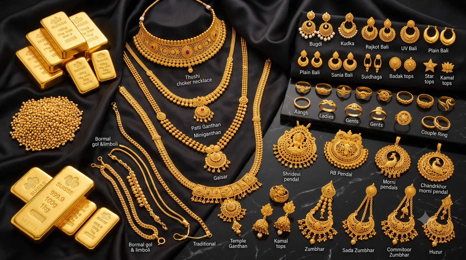 Champavati Gold Ornaments Background Desktop